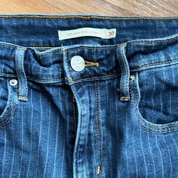 Levi's 721 Classic Skinny Pinstripe 30 - Picture 3 of 6